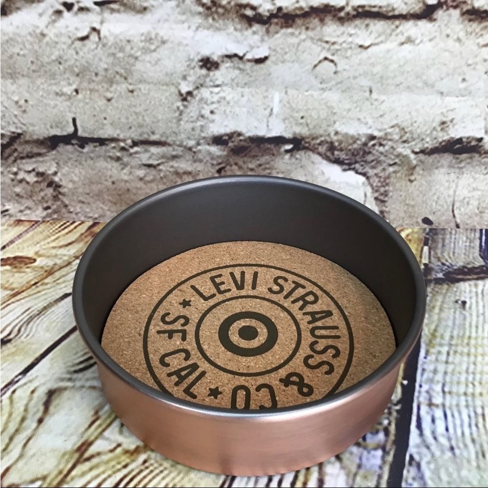 Levi's Strauss Co. Limited Edition Copper Finish Cork Lined Wine Bottle Coaster